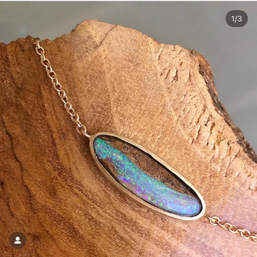 14k Gold Solid Opal Bracelet - Picture 13 of 16